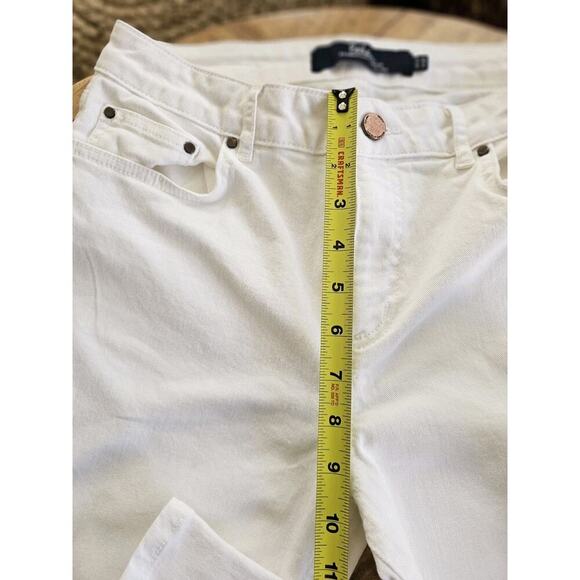 Boden Jeans Womens 8P White High Rise Straight Leg Bohemian Beach - Picture 6 of 7